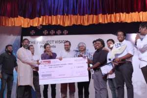 1st Prize Jithin receiving his award.
