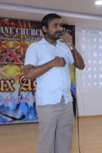 Visually challenged singing in the youth fest