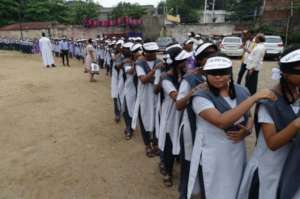 Students leading the Puducherry Walk....