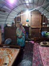 Zeenath in her temporary shelter.....