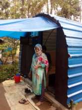 Zeenath happy about her temprory shelter...
