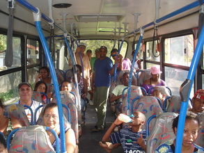 On the bus to the Wildlife Sanctuary.