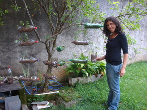 PET bottles gardening containers.