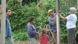 The whole family helped in the construction.