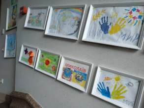 Children's drawings exhibition at school