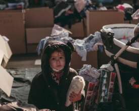 Ukrainian refugee child in Poland