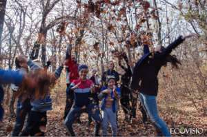 Kids developing trails & connections with forest