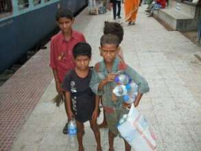 CHILDREN AT THE STATION