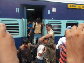 RESCUED CHILDREN ARRIVE AT GAYA JUNCTION