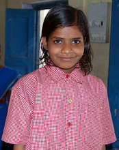 Homeless girl with new clothes at Rescue Junction