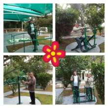 Trying out some gym equipment