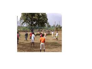 Juhudi girls participate in a game of volleyball