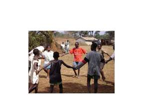 Children engage in a team building exercise