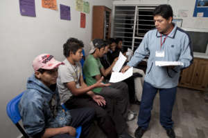 Youths during a vocational workshop