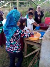 Hand washing is daily routine at Sahaya Elementary
