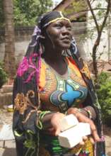 Aissata S makes soap at the Bamako Center