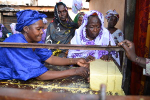 Hard at work making soap in Bamako