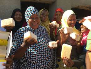 Excited about soap at Sini Sanuman's Gao center