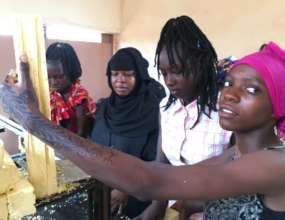 Making soap at the second center in Bamako
