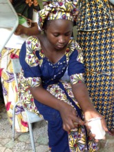 Shea butter soap is smoothed by hand