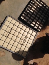 Soap mixture setting in the mold