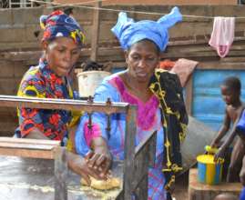 Aissata, right, heads soap training in Mali