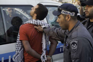 Arrest of protestor for hunger-striking prisoners