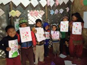 Drawing competition in Dhading