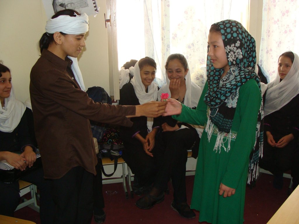 Students re-enact stories from books they've read
