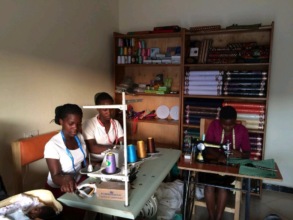 Supplies and set up for the tailoring center