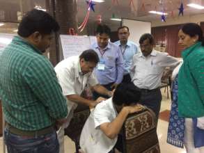 Teaching back massage for breast engorgement cases