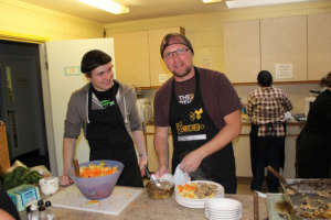 Volunteers hard at work