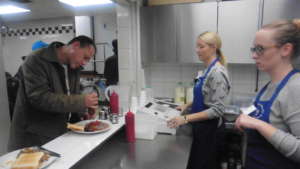 serving breakfast