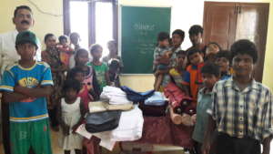 Distributing school uniform cloth materials