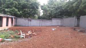Construction of wall completed and area cleaned