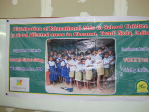 Banner of Education aids to Chennai flood Children