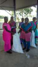 Donated relief material at Achrapakkam Village