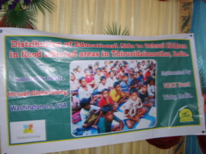 Banner of Education aids to Cuddalore Children