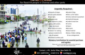 Support for flood affected in Chennai(TN) & Andhra