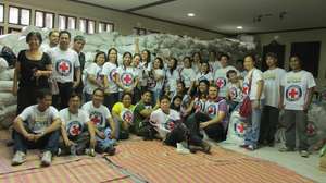 Sylvia Ordonez with the Red Cross