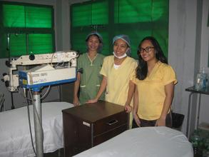 The nurses in the cataract surgery room
