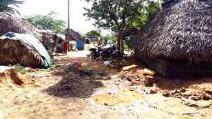 Huts with solid block walls to tribal people