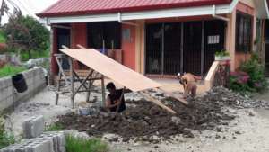 Construction ongoing on the community kitchen