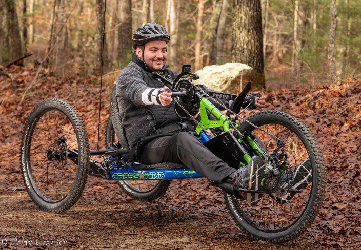 Chris's first ride on a new adaptive bike