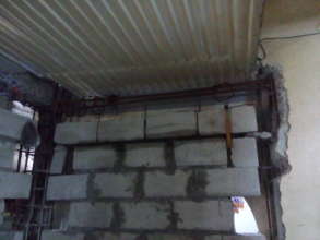 New wall of Luningning's house under construction