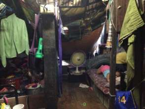 Inside a slum dwellers home in Metro Manila.