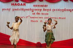 Traditional Cambodian dances performed at party
