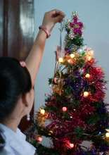 Trafficked girls' first Christmas tree