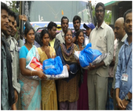 Receiving emergency supplies