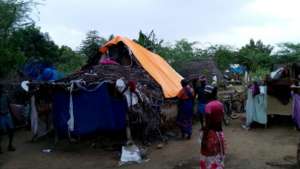 Huts covered with Tarpaulin